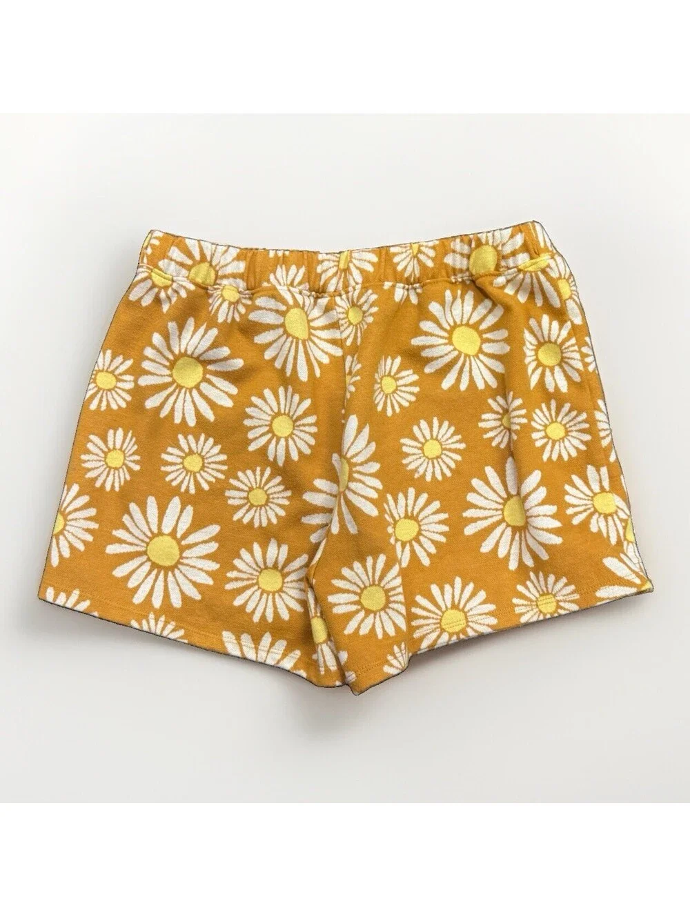 Old Navy Girls XL Floral Skort Mustard White Wrap Front Elastic Waist Pull On